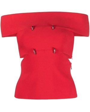 McQueen Cut-Out Off-Shoulder Top - Red