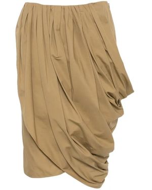 Chloé Draped Pleated Skirt - Natural