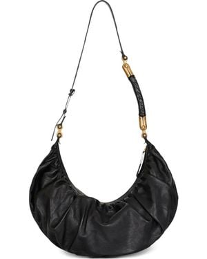 Balmain Ebene Leather Shoulder Bag - Black