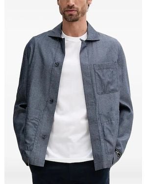 Sisley Button-Fastening Patch-Pocket Jacket - Blue