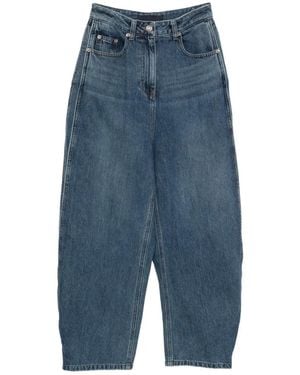 Juun.J Buckled-Cuff Barrel-Leg Jeans - Blue