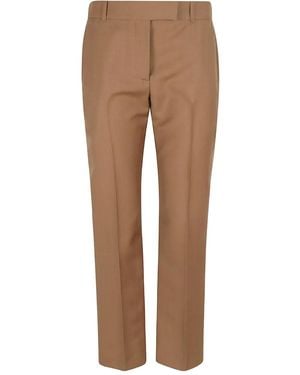 McQueen Wool Straight Trousers - Brown
