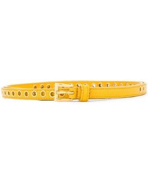 Prada Skinny Eyelet Belt - Yellow