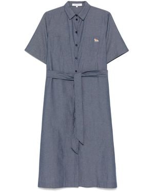 Maison Kitsuné Double-Pocket Midi Dress - Blue
