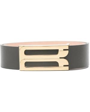Victoria Beckham Buckle Leather Belt - White