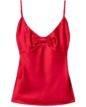 Twinset Satin Top With Knot - Red
