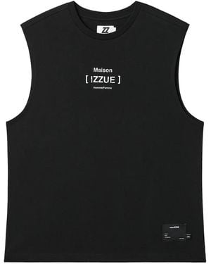 Izzue Logo-Print Tank Top - Black