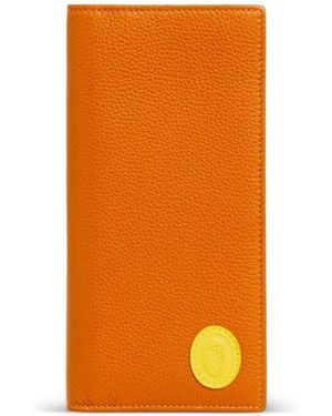 Trussardi Grained Leather Wallet - Orange