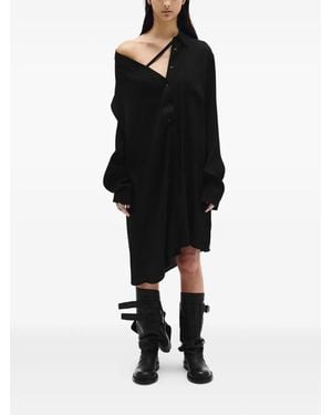 Ann Demeulemeester Halina Drop-Shoulder Shirt Dress - Black