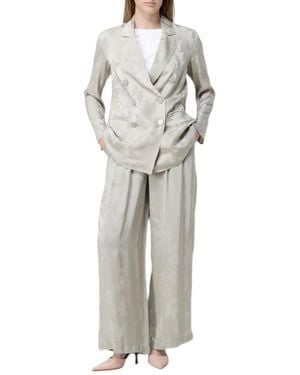 ARMANI EXCHANGE Floral-Print Satin Pants - Gray