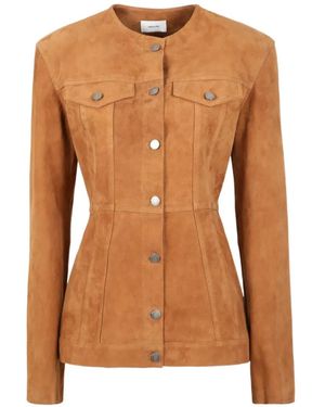 Haikure Temple Suede Jacket - Brown