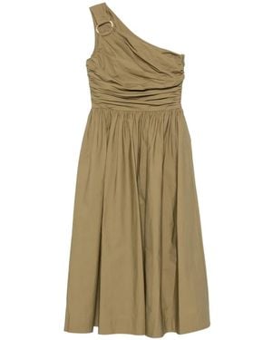 JOSEPH One-Shoulder Ruched-Detail Midi Dress - Natural