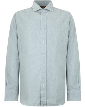 Moorer Spread-Collar Shirt - Blue