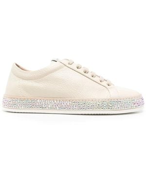 Le Silla Crystal-Embellished Sneakers - Natural