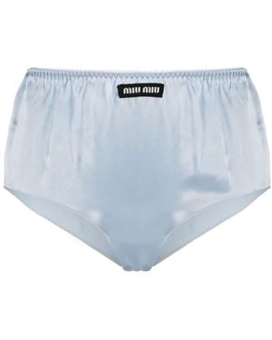 Miu Miu Calzoncillos con parche del logo - Azul