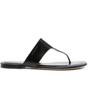 Tom Ford Lina Thong-Strap Leather Flat Sandals - Black