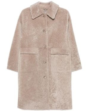 Manzoni 24 Shearling-Finish Button-Down Coat - Natural