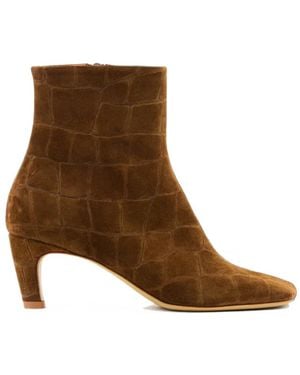 Elena Iachi Botines Con Efecto De Piel De Cocodrilo - Marrón