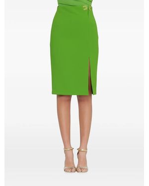 Elisabetta Franchi Logo-Plaque Pencil Midi Skirt - Green