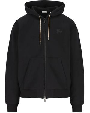 Burberry Check-Detail Hoodie - Black