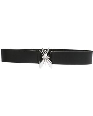 Patrizia Pepe Logo-Buckle Leather Belt - Black