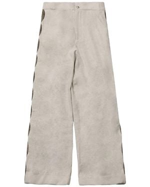 Commun's Side Stripe Wide-Leg Trousers - Weiß