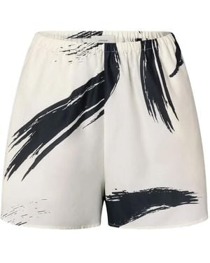 Loulou de Saison Nilo Elasticated Printed Shorts - White