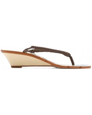FARM Rio Palm Tree Wedge Sandals - Natural