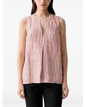 Pedro Del Hierro Madrid Vertical-Stripe Sleeveless Top - Pink