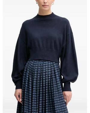 Benetton Puff-Sleeve Knitted Jumper - Blue