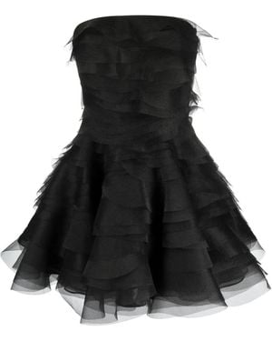 Ana Radu Ruffled Organza Minidress - Black