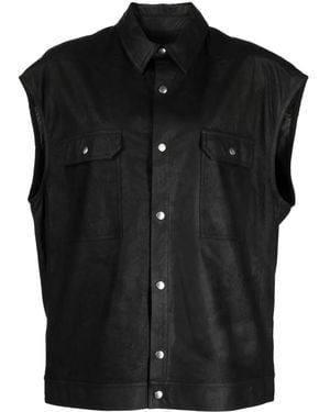 Rick Owens レザーベスト - ブラック