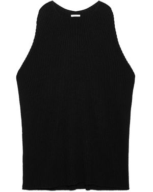 Maliparmi Ribbed-Knit Sleeveless Top - Black
