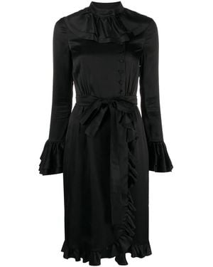 Moschino Ruffled Wrap Dress - Black