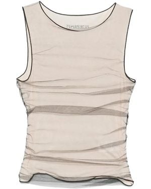 Patrizia Pepe Ruched Tank Top - Natural