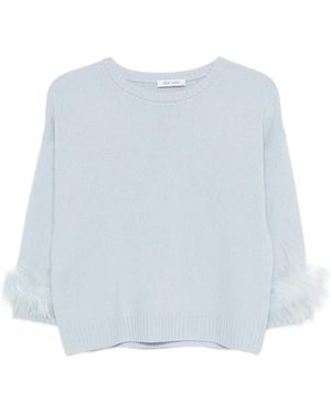 Philo-Sofie Cashmere Detachable-Feathers Cashmere Sweater - Blue