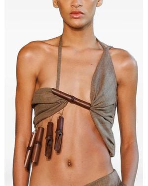 Christopher Esber Chime Herringbone Top - Brown