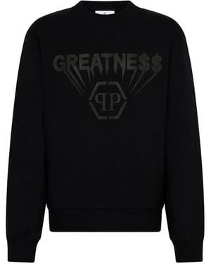 Philipp Plein Sudadera Greatness De Tejido Polar - Negro