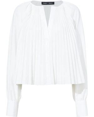 Proenza Schouler Monica Pleated Blouse - White