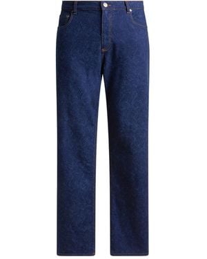 Etro Jean À Motif Cachemire En Jacquard - Bleu