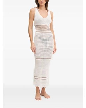 Guess V-Neck Maxi Dress - White