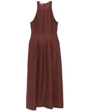 Brunello Cucinelli Linen Blend Long Dress - Purple
