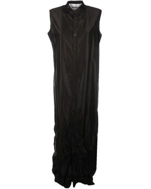 OMBRA MILANO Sleeveless Button-Fastening Shirt Dress - Black