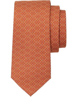 Ferragamo Seidenkrawatte Mit Gancini-Print - Orange