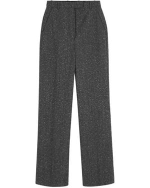 McQueen Speckled-Effect Tailored Trousers - Grey
