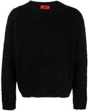 424 Pullover Mit Knitteroptik - Schwarz