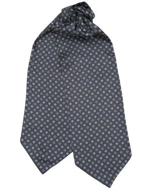Elizabetta Nino Dot-Print Silk Ascot Tie - Blue