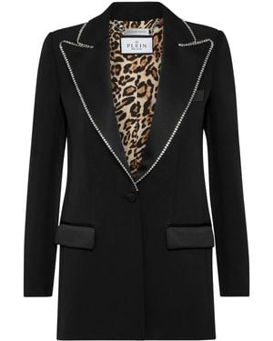 Philipp Plein Crystal-Embellished Blazer - Black