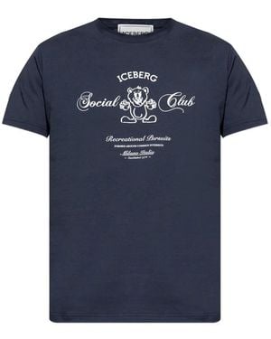 Iceberg Logo-Print T-Shirt - Blue