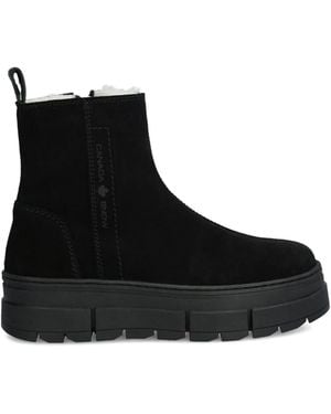 CANADA SNOW Mount Fiona Platform Suede Boots - Black